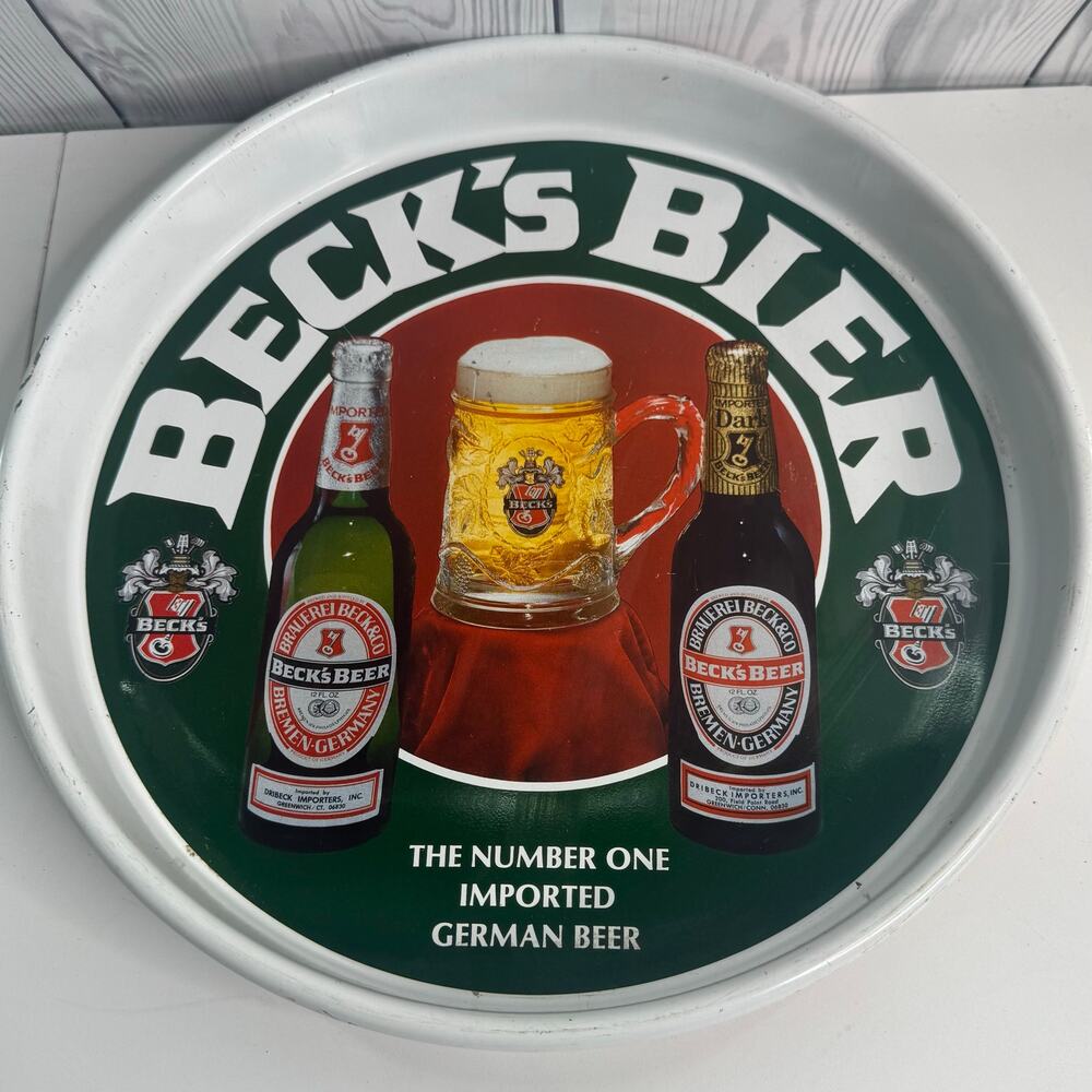 Vintage Becks Beer Tray "The Number One Imported Beer” 12”